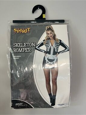 Spirit Black & White Skeleton Romper Costume